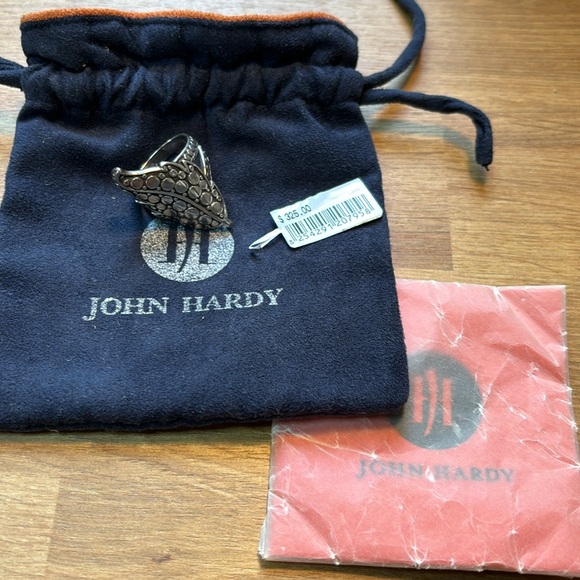 John Hardy Ayu Dot Silver Leaf Ring Size 8 - Picture 3 of 4